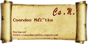 Csendes Mátka névjegykártya